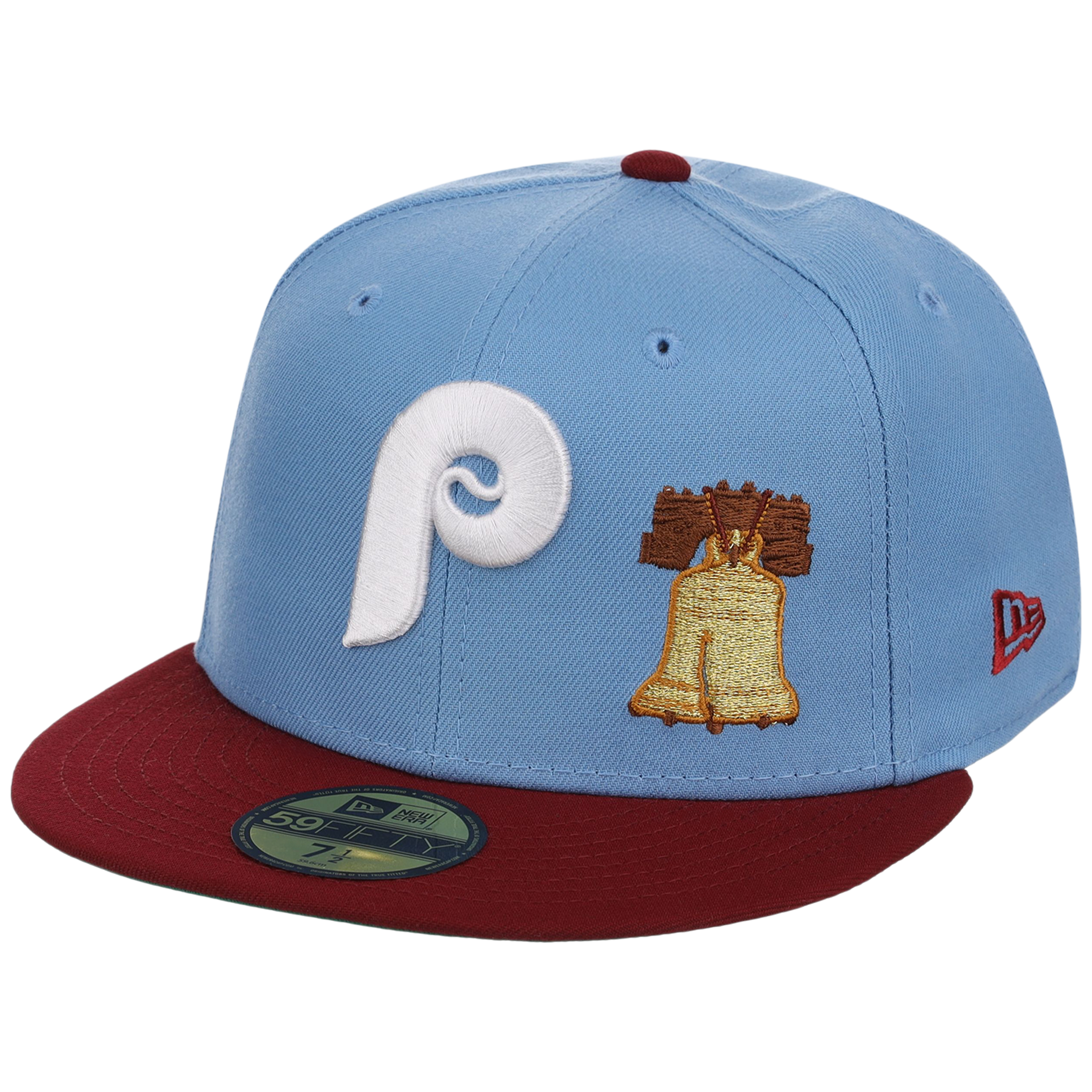 Philadelphia Phillies Philly Crown the City - Sky Bell New Era 59FIFTY (Sky/Maroon)