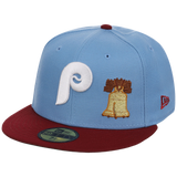Philadelphia Phillies Philly Crown the City - Sky Bell New Era 59FIFTY (Sky/Maroon)
