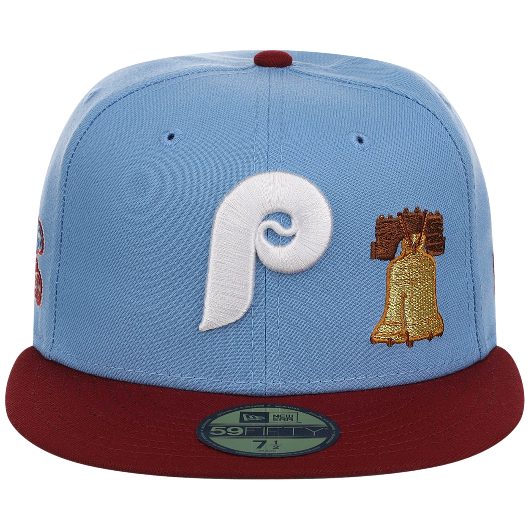 Philadelphia Phillies Philly Crown the City - Sky Bell New Era 59FIFTY (Sky/Maroon)
