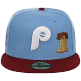 Philadelphia Phillies Philly Crown the City - Sky Bell New Era 59FIFTY (Sky/Maroon)