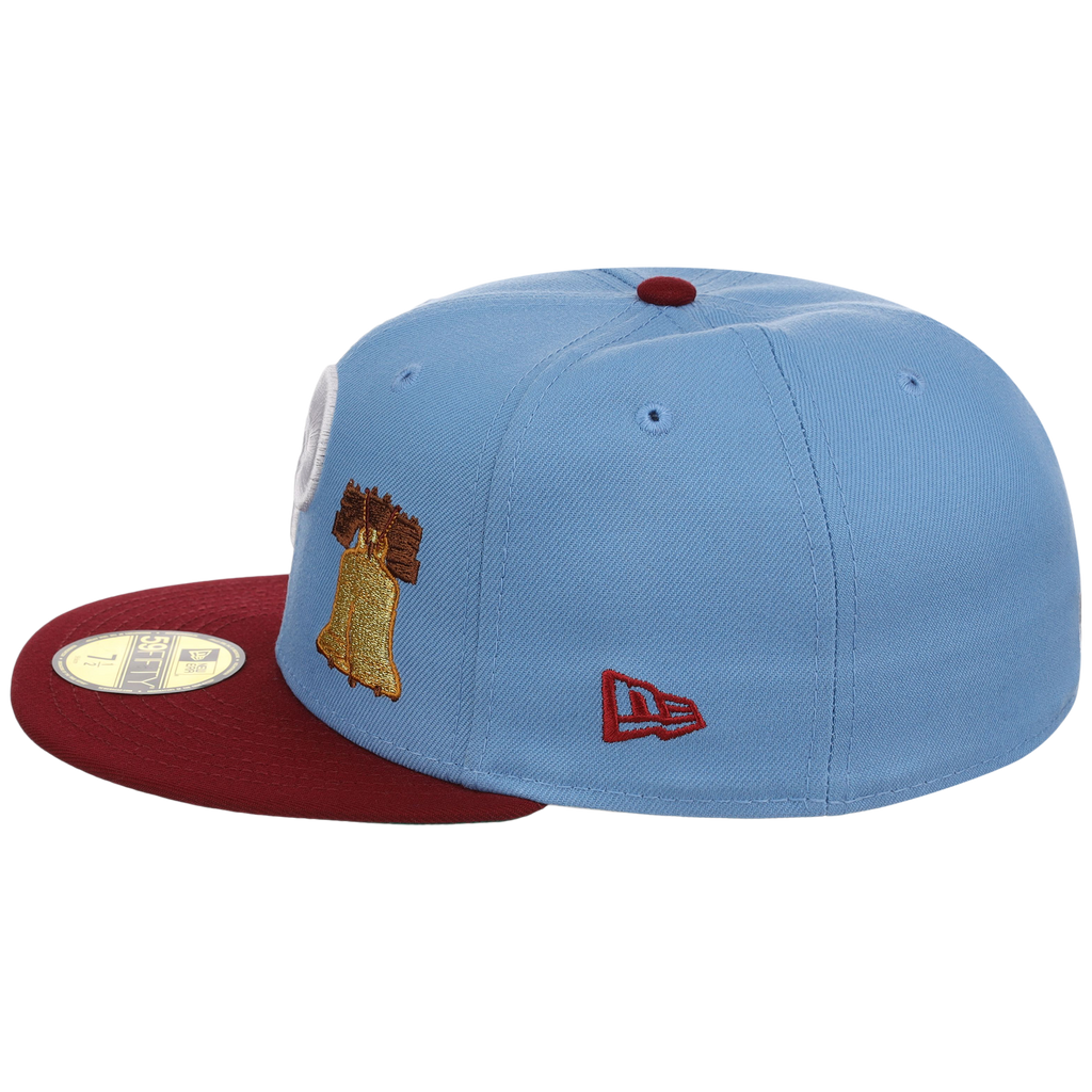 Philadelphia Phillies Philly Crown the City - Sky Bell New Era 59FIFTY (Sky/Maroon)