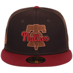 Philadelphia Phillies Philly Crown the City - Liberty Bell New Era 59FIFTY (Black/Maroon)