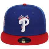 Philadelphia Phillies Philly Crown the City - Flame New Era 59FIFTY (Royal/Red)