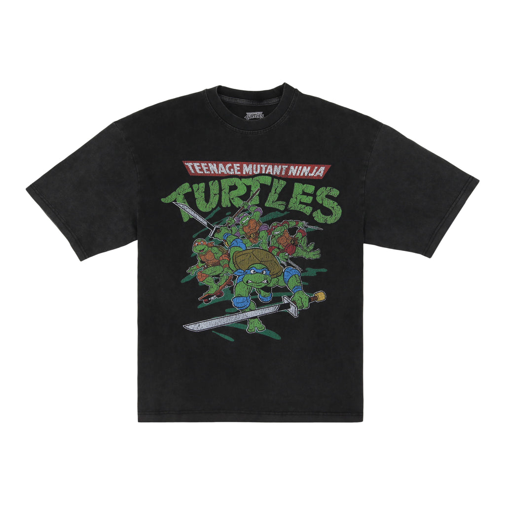 SATURDAY MORNING CARTOONS: TEENAGE MUTANT NINJA TURTLES - Turtles Black Graphic T-Shirt