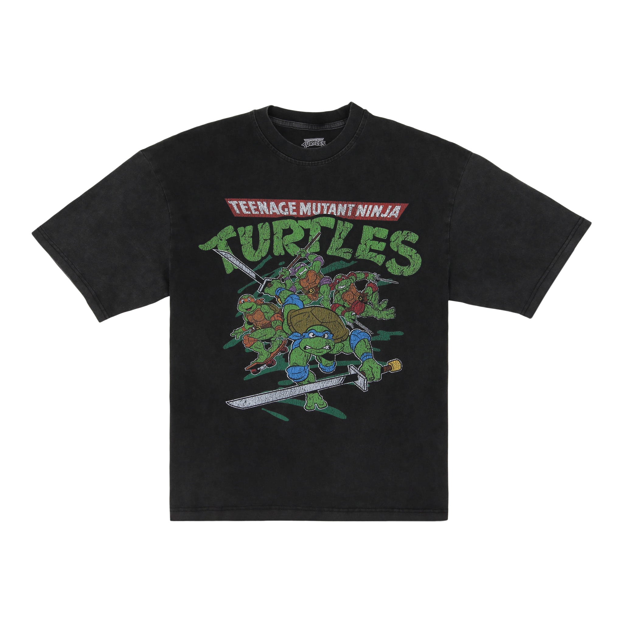 SATURDAY MORNING CARTOONS: TEENAGE MUTANT NINJA TURTLES - Turtles Black Graphic T-Shirt