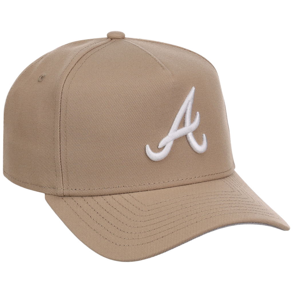 Atlanta Braves Women's New Era 9FORTY Camel A-Frame