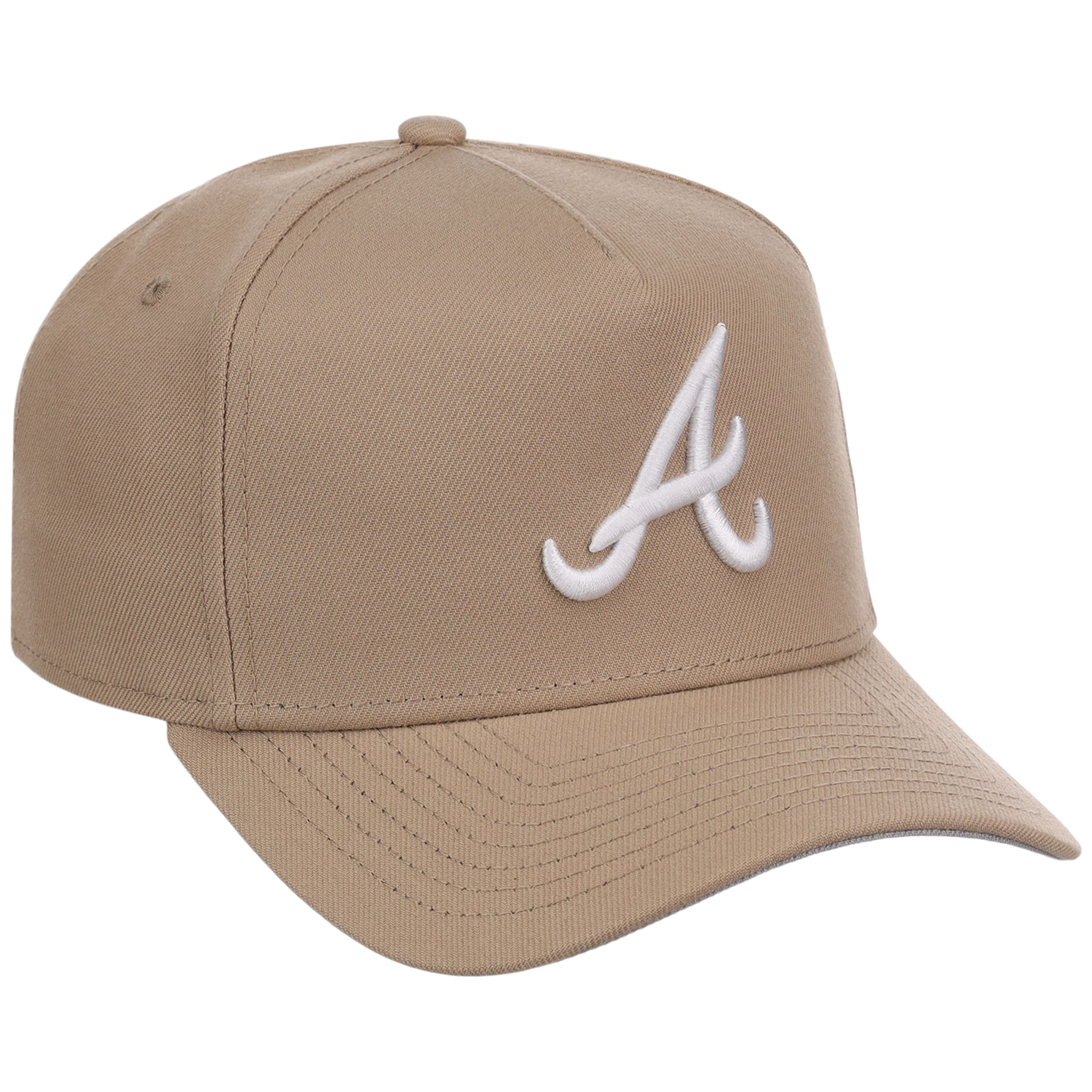 Atlanta Braves Women's New Era 9FORTY Camel A-Frame