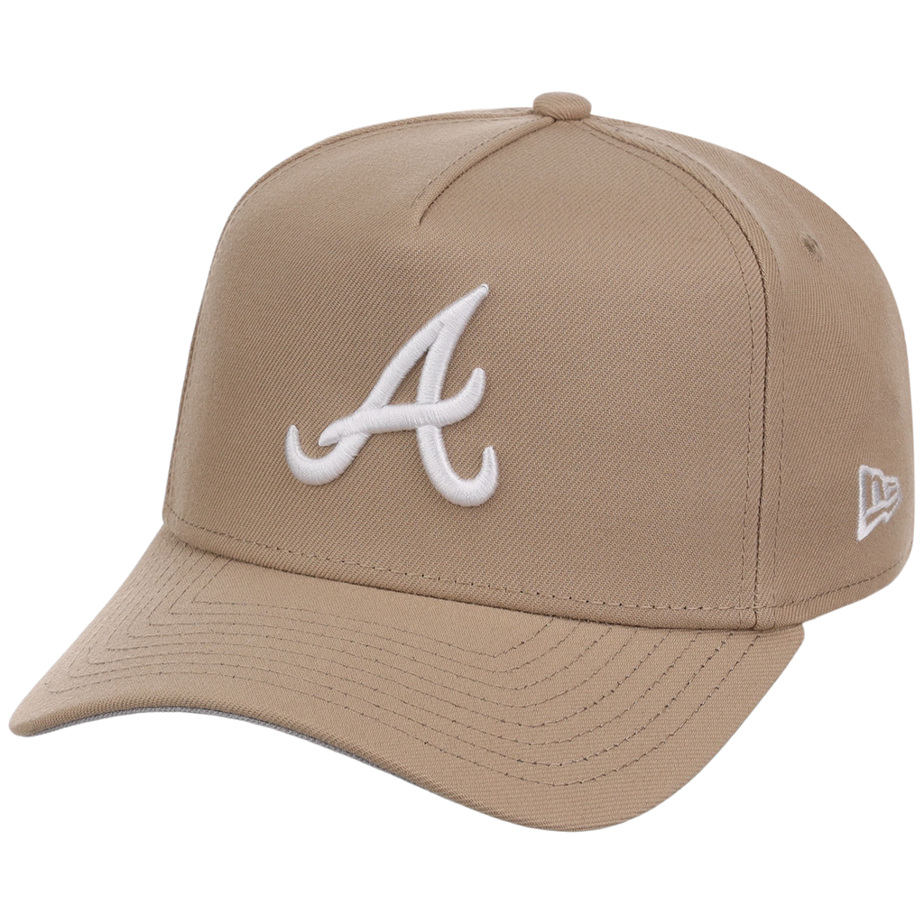 Atlanta Braves Women's New Era 9FORTY Camel A-Frame