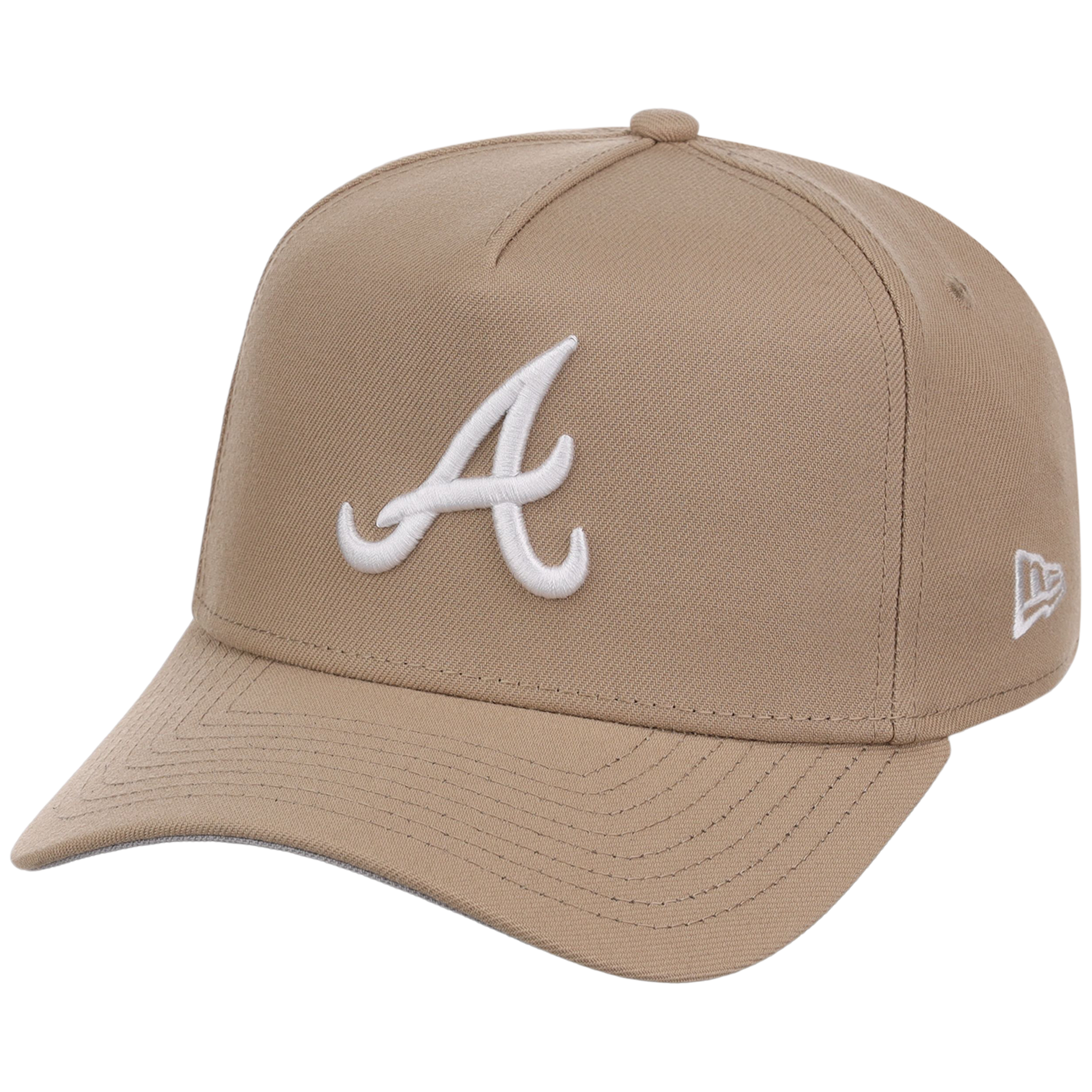 Atlanta Braves Women's New Era 9FORTY Camel A-Frame