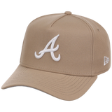 Atlanta Braves Women's New Era 9FORTY Camel A-Frame