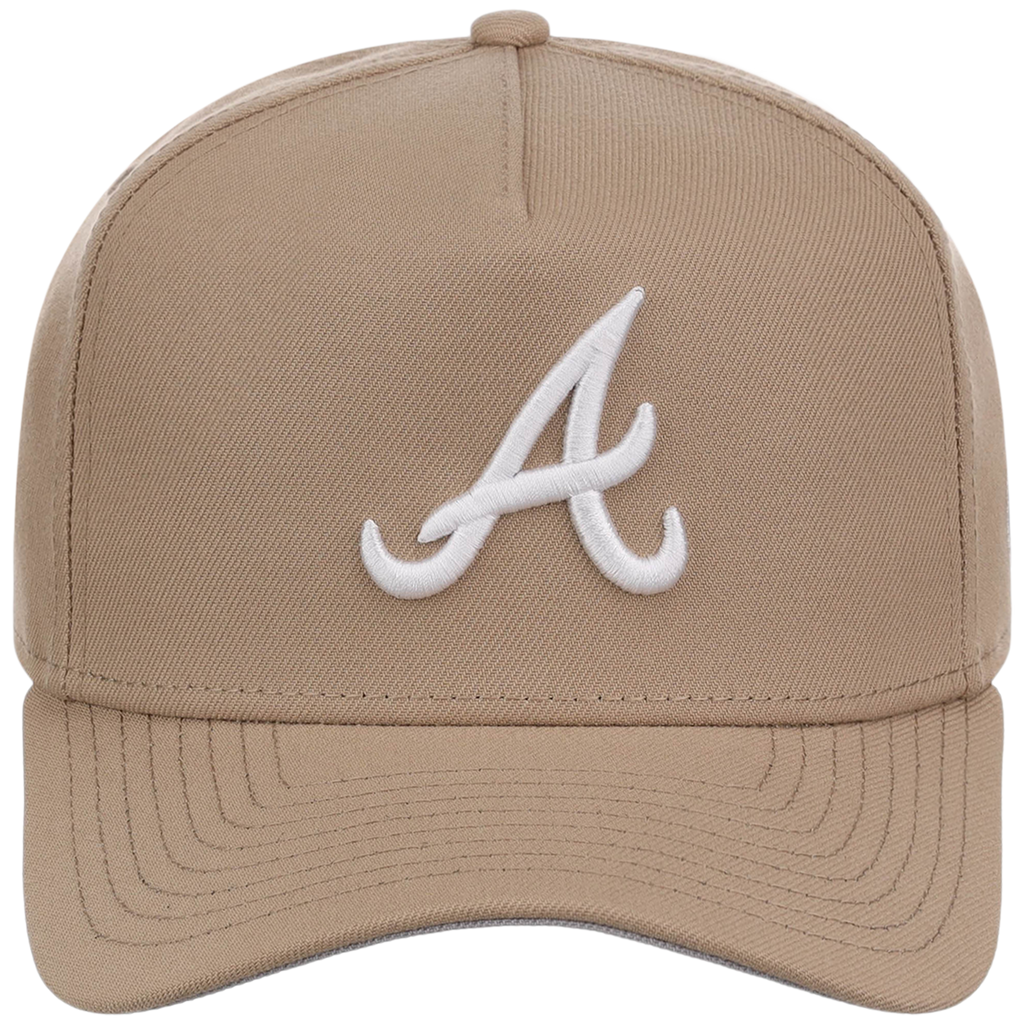 Atlanta Braves Women's New Era 9FORTY Camel A-Frame