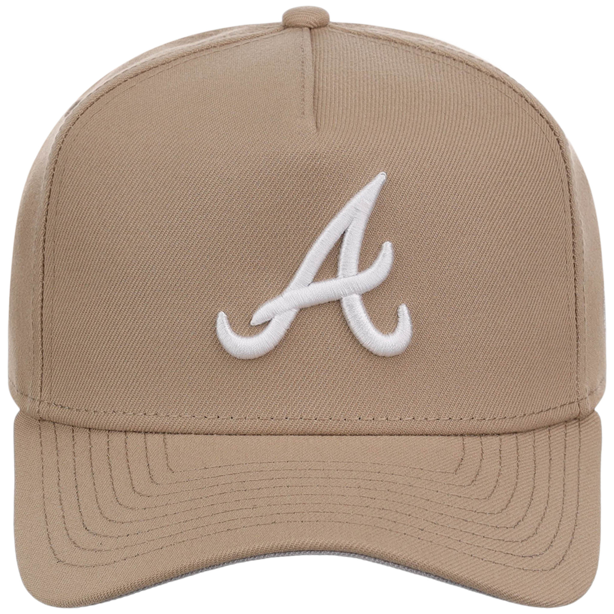 Atlanta Braves Women's New Era 9FORTY Camel A-Frame