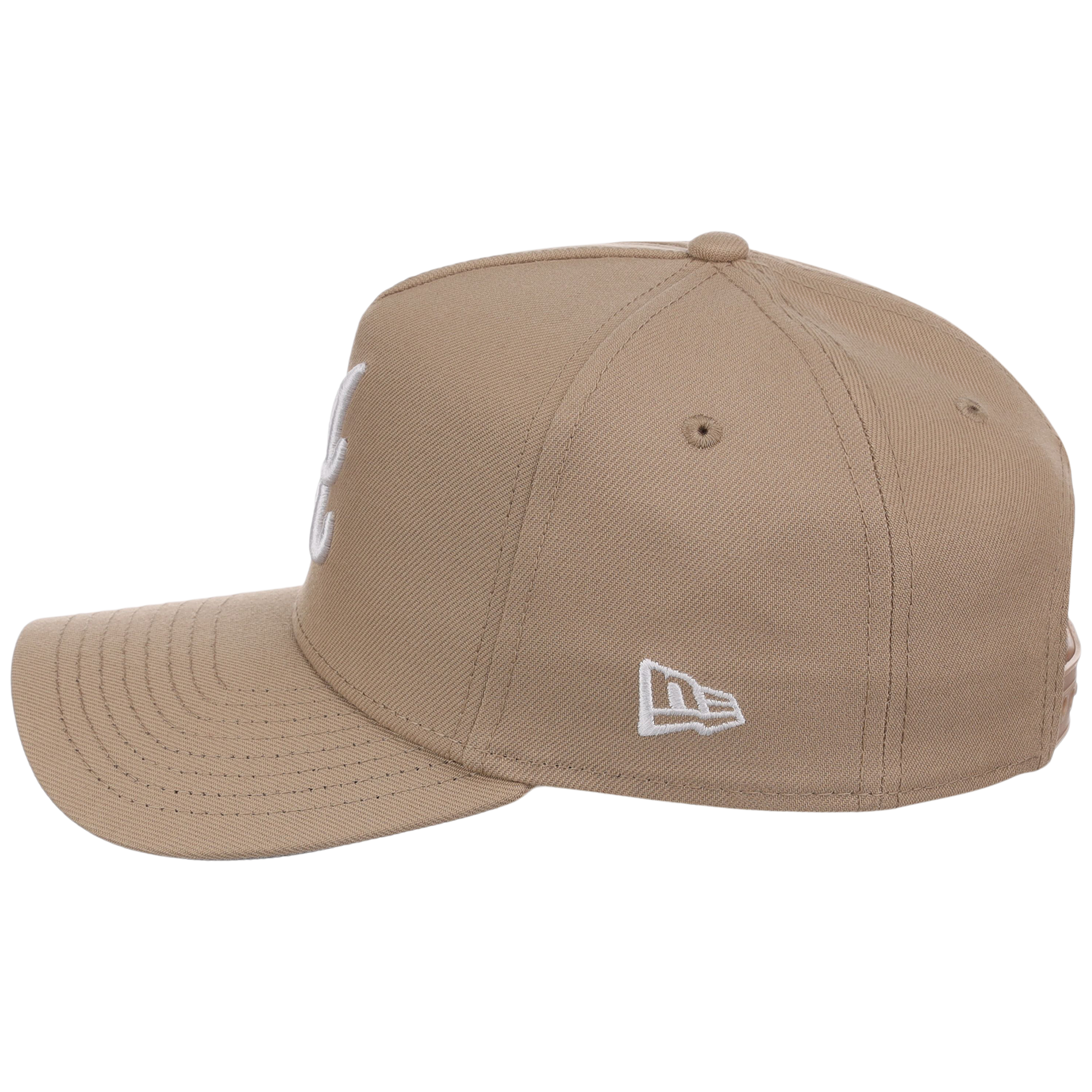 Atlanta Braves Women's New Era 9FORTY Camel A-Frame