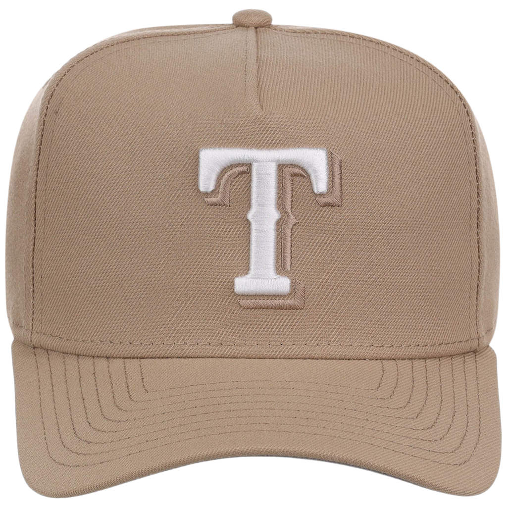 Texas Rangers Women's New Era 9FORTY Camel A-Frame