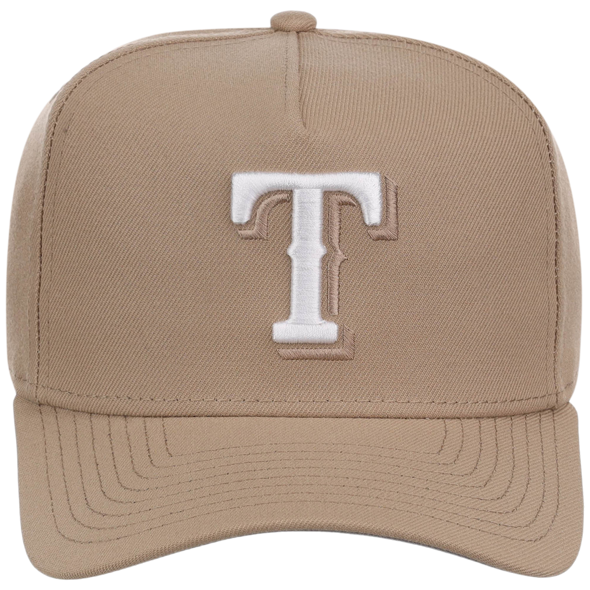 Texas Rangers Women's New Era 9FORTY Camel A-Frame