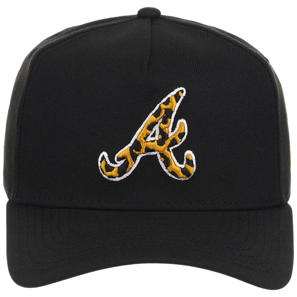 Atlanta Braves Women's New Era 9FORTY Black x Cheetah A-Frame