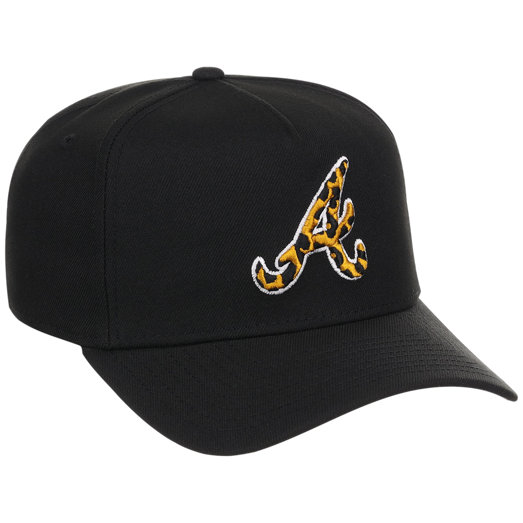 Atlanta Braves Women's New Era 9FORTY Black x Cheetah A-Frame