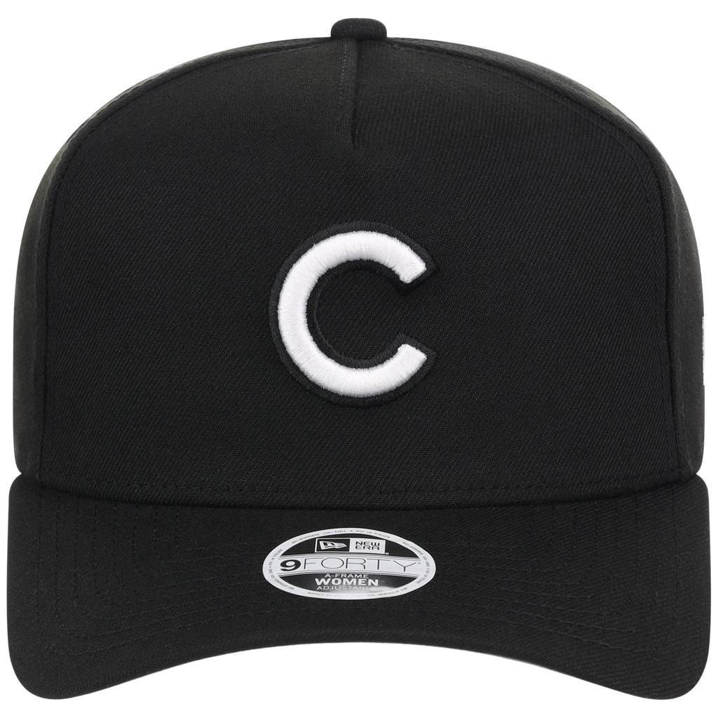 Chicago Cubs Women's New Era 9FORTY Black A-Frame