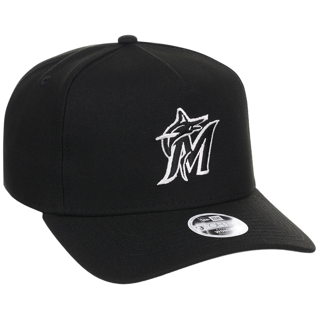 Miami Marlins Women's New Era 9FORTY Black A-Frame