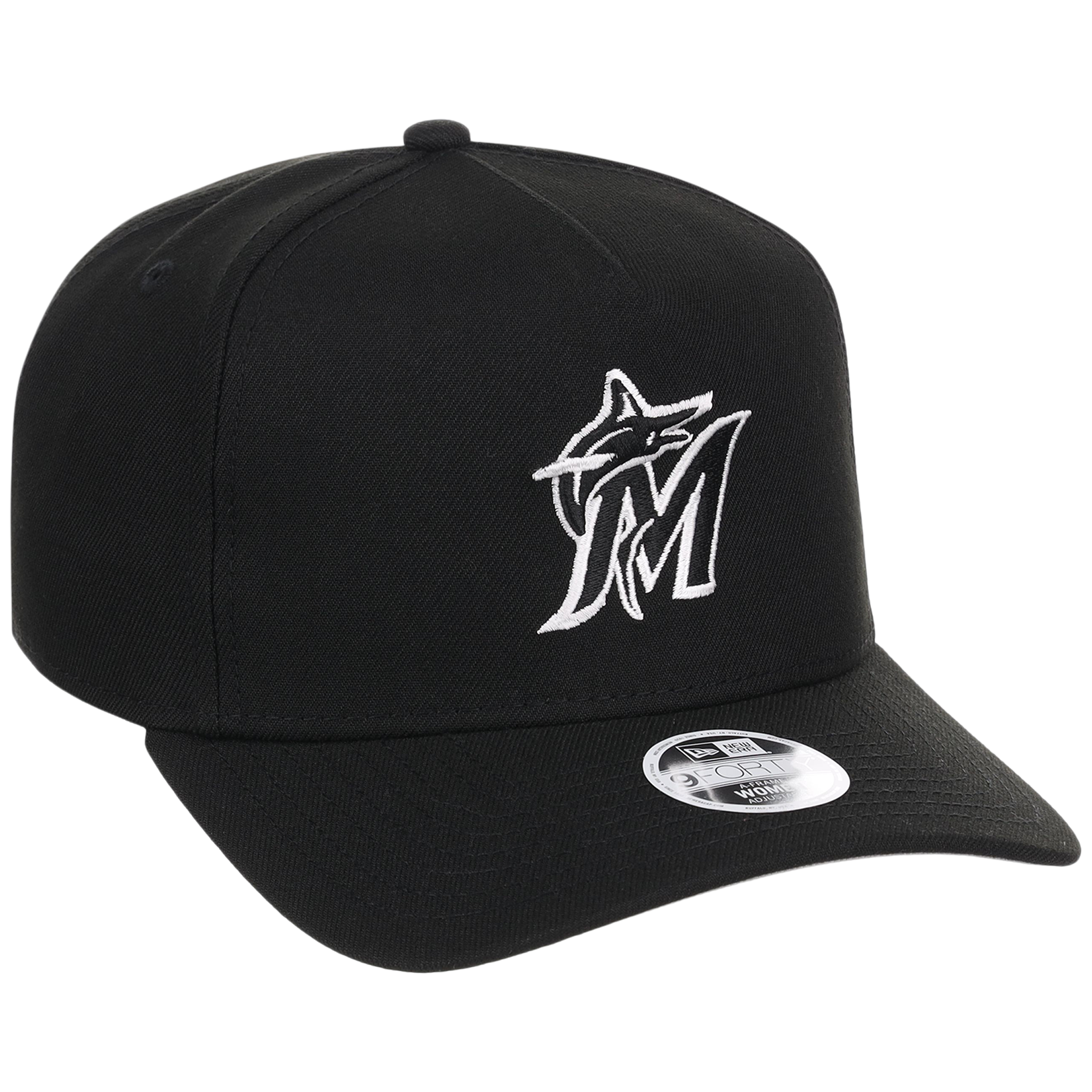 Miami Marlins Women's New Era 9FORTY Black A-Frame