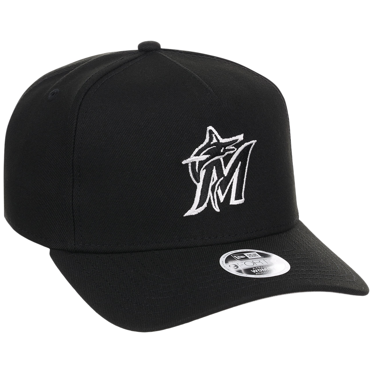 Miami Marlins Women's New Era 9FORTY Black A-Frame