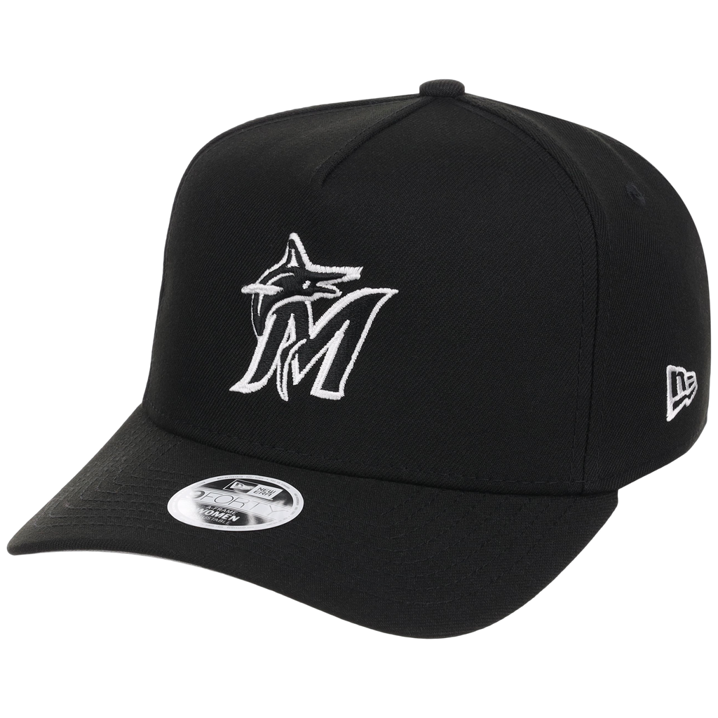 Miami Marlins Women's New Era 9FORTY Black A-Frame