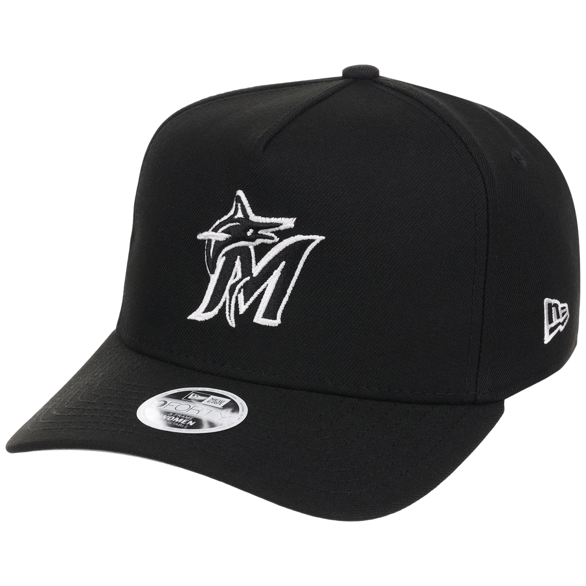Miami Marlins Women's New Era 9FORTY Black A-Frame