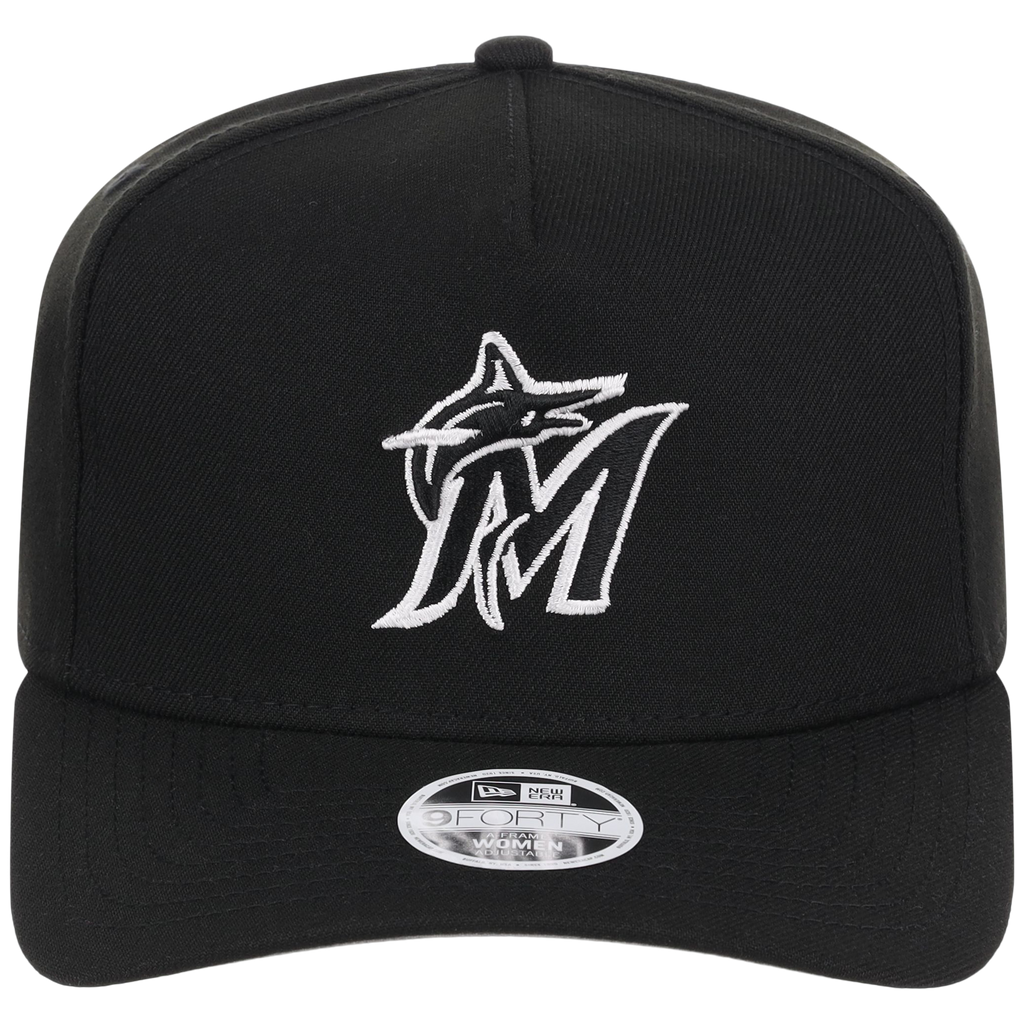 Miami Marlins Women's New Era 9FORTY Black A-Frame