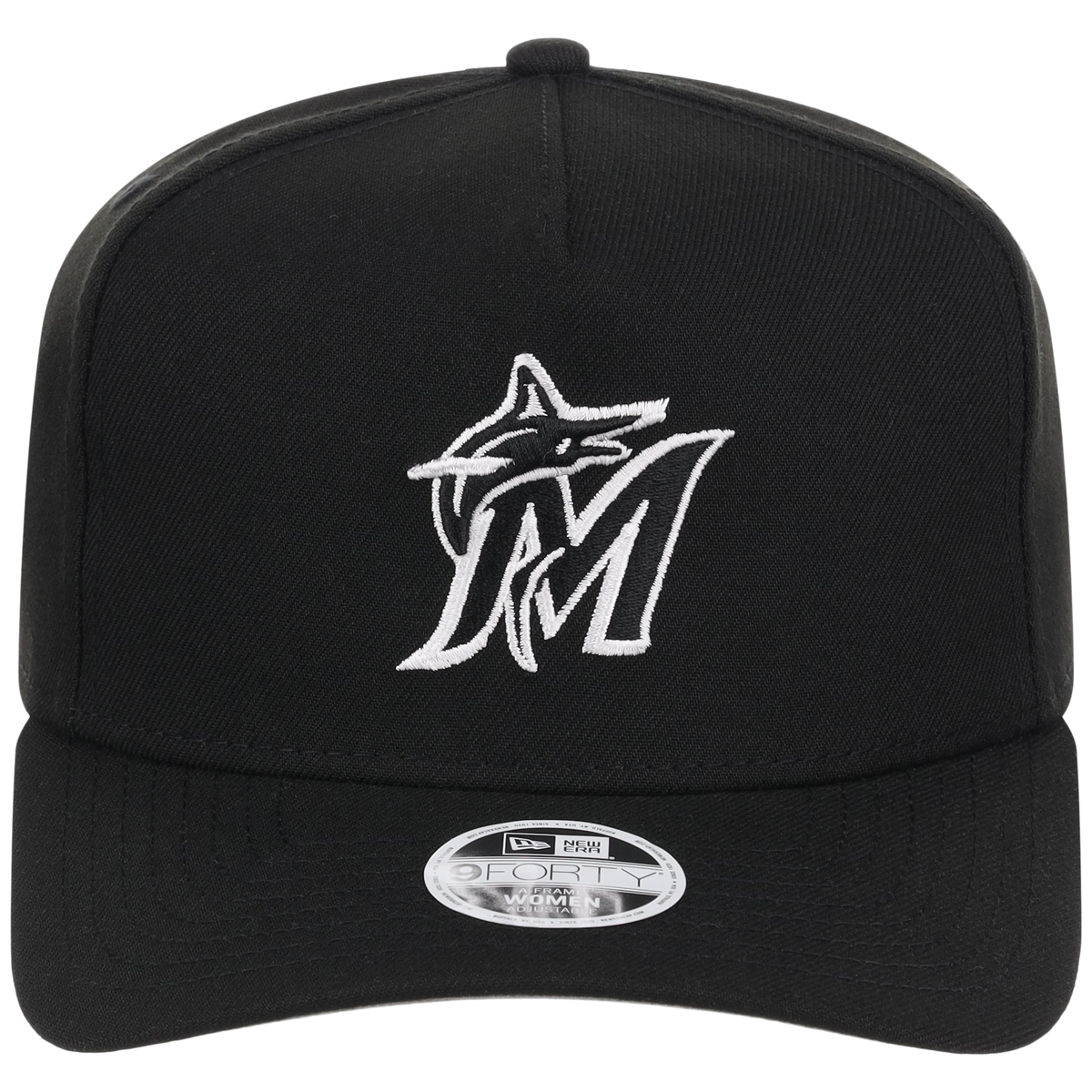 Miami Marlins Women's New Era 9FORTY Black A-Frame