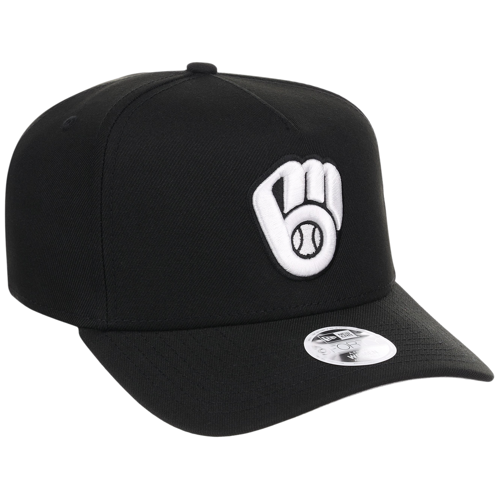 Milwaukee Brewers Women's New Era 9FORTY Black A-Frame