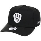 Milwaukee Brewers Women's New Era 9FORTY Black A-Frame