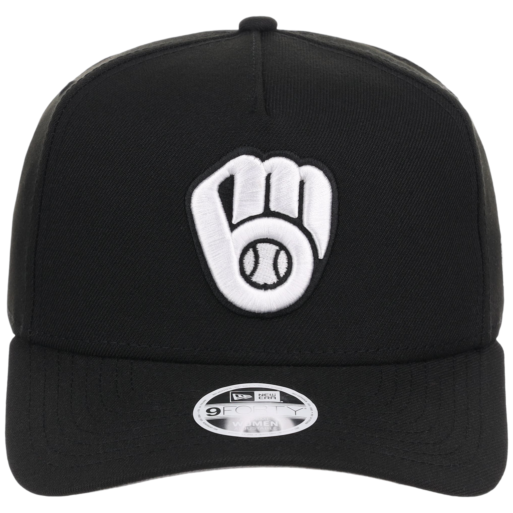Milwaukee Brewers Women's New Era 9FORTY Black A-Frame