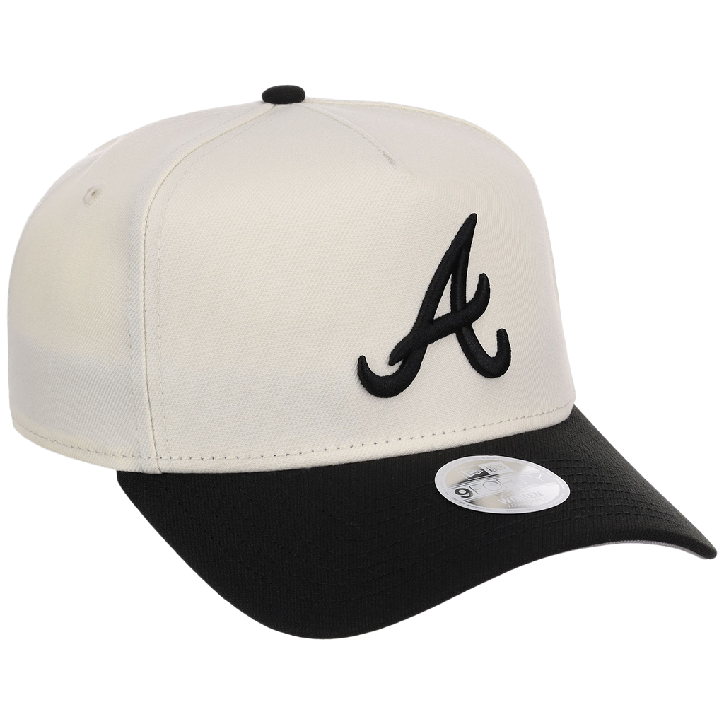 Atlanta Braves Women's New Era 9FORTY Chrome x Black A-Frame