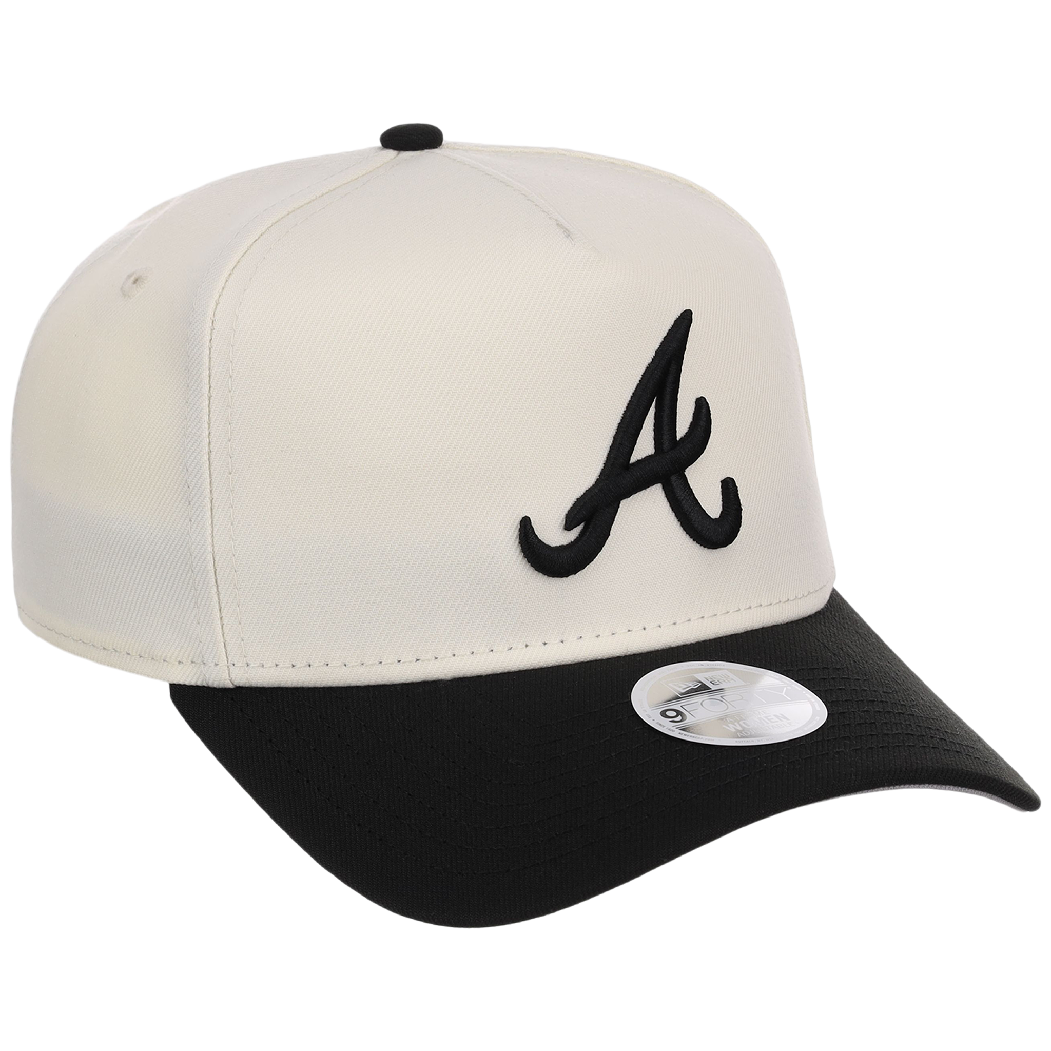 Atlanta Braves Women's New Era 9FORTY Chrome x Black A-Frame
