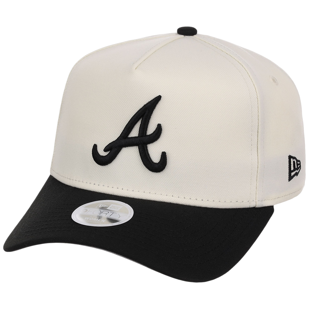 Atlanta Braves Women's New Era 9FORTY Chrome x Black A-Frame