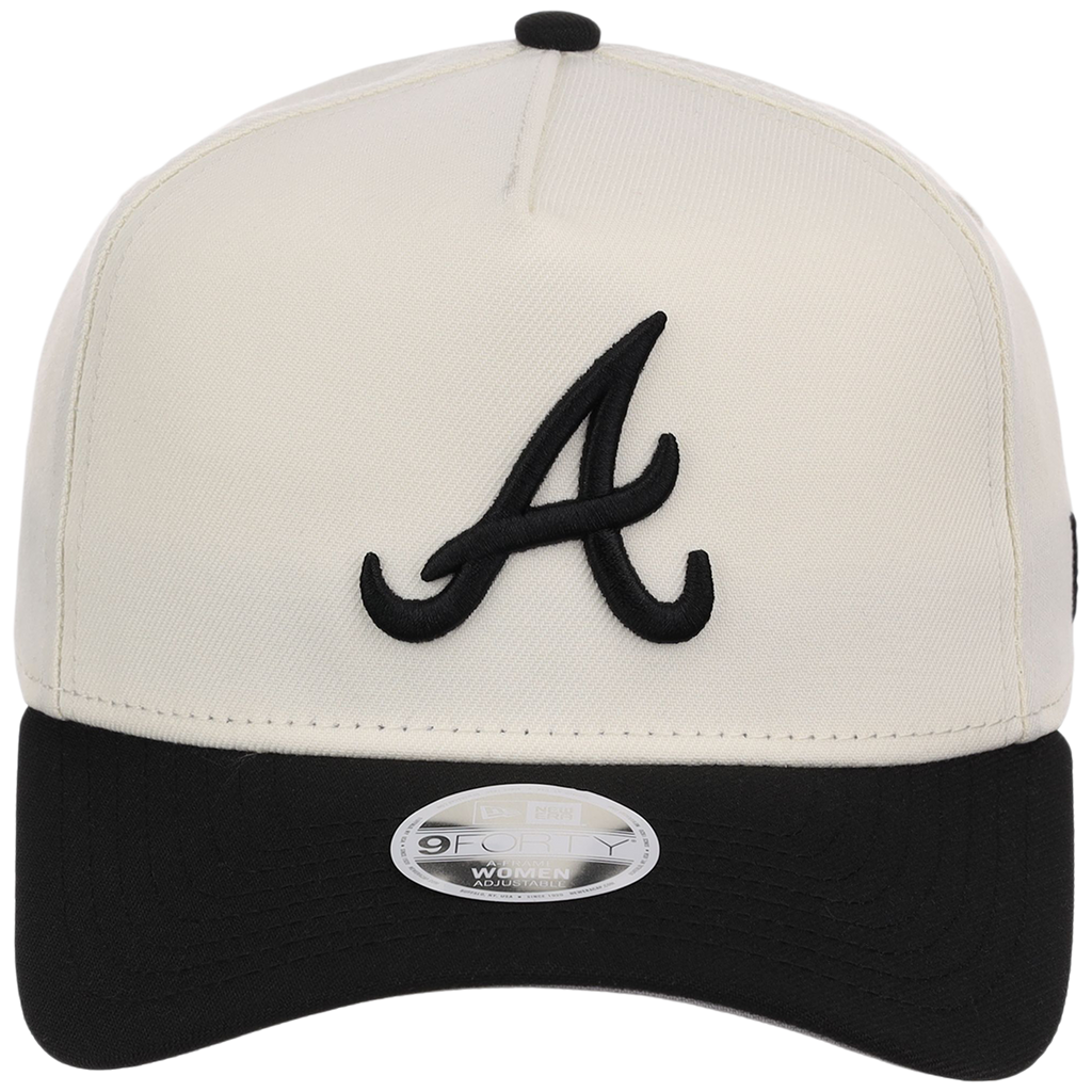 Atlanta Braves Women's New Era 9FORTY Chrome x Black A-Frame