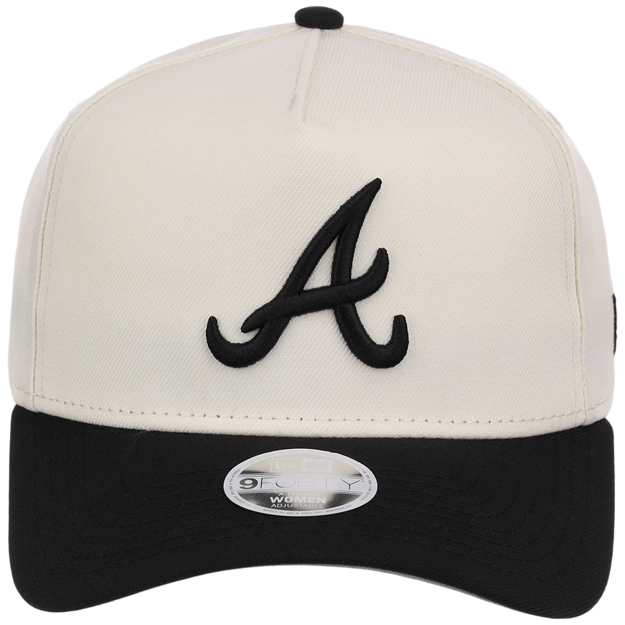 Atlanta Braves Women's New Era 9FORTY Chrome x Black A-Frame