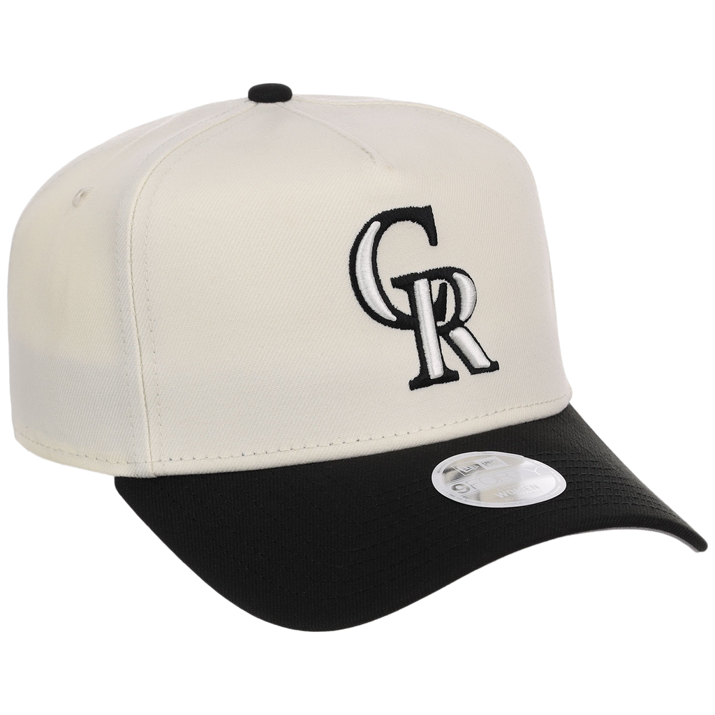Colorado Rockies Women's New Era 9FORTY Chrome x Black A-Frame