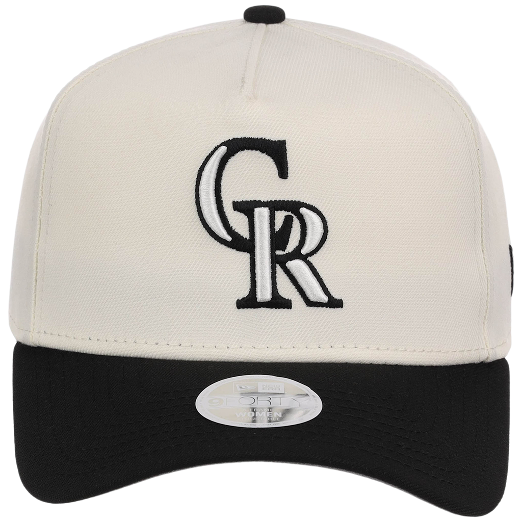 Colorado Rockies Women's New Era 9FORTY Chrome x Black A-Frame