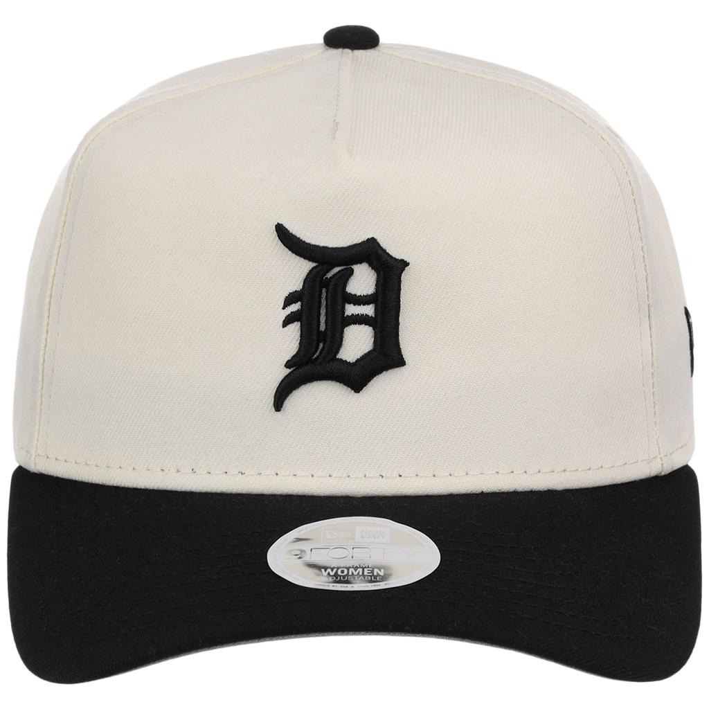 Detroit Tigers Women's New Era 9FORTY Chrome x Black A-Frame