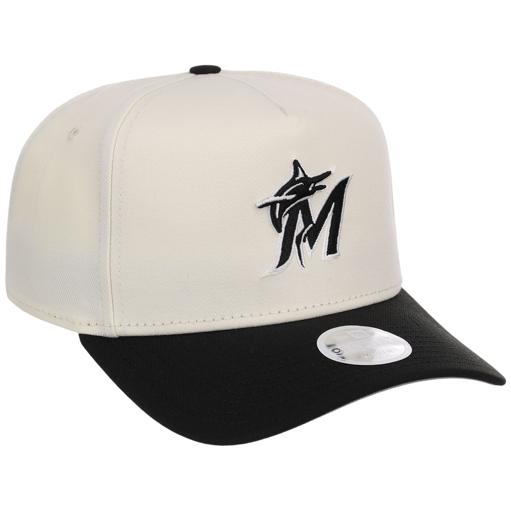 Miami Marlins Women's New Era 9FORTY Chrome x Black A-Frame