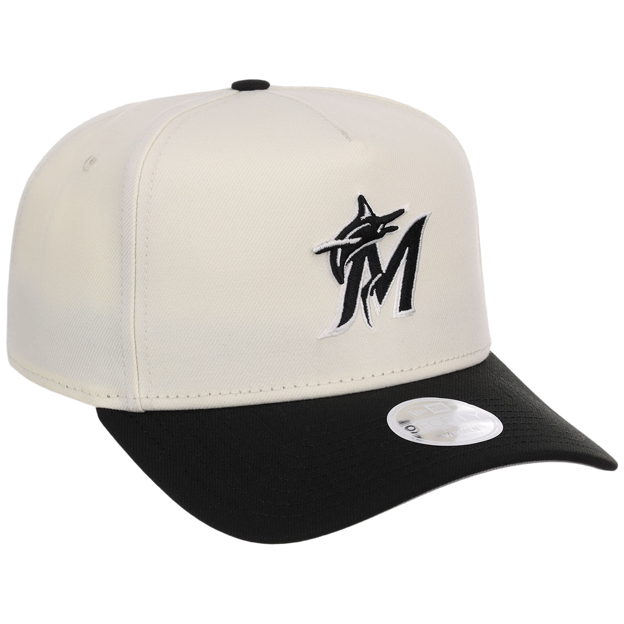 Miami Marlins Women's New Era 9FORTY Chrome x Black A-Frame