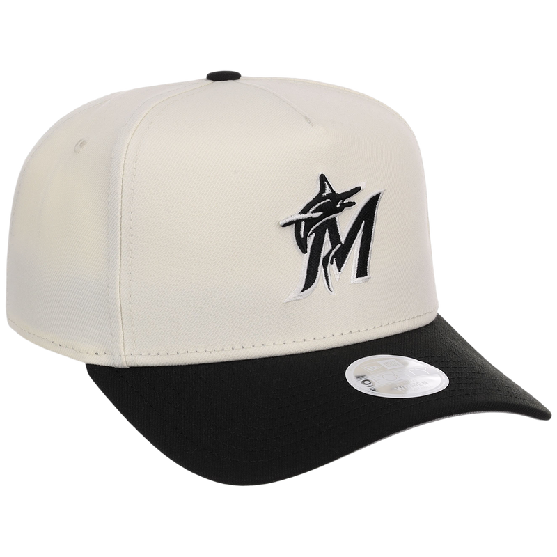 Miami Marlins Women's New Era 9FORTY Chrome x Black A-Frame