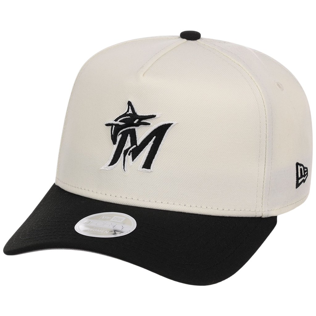 Miami Marlins Women's New Era 9FORTY Chrome x Black A-Frame