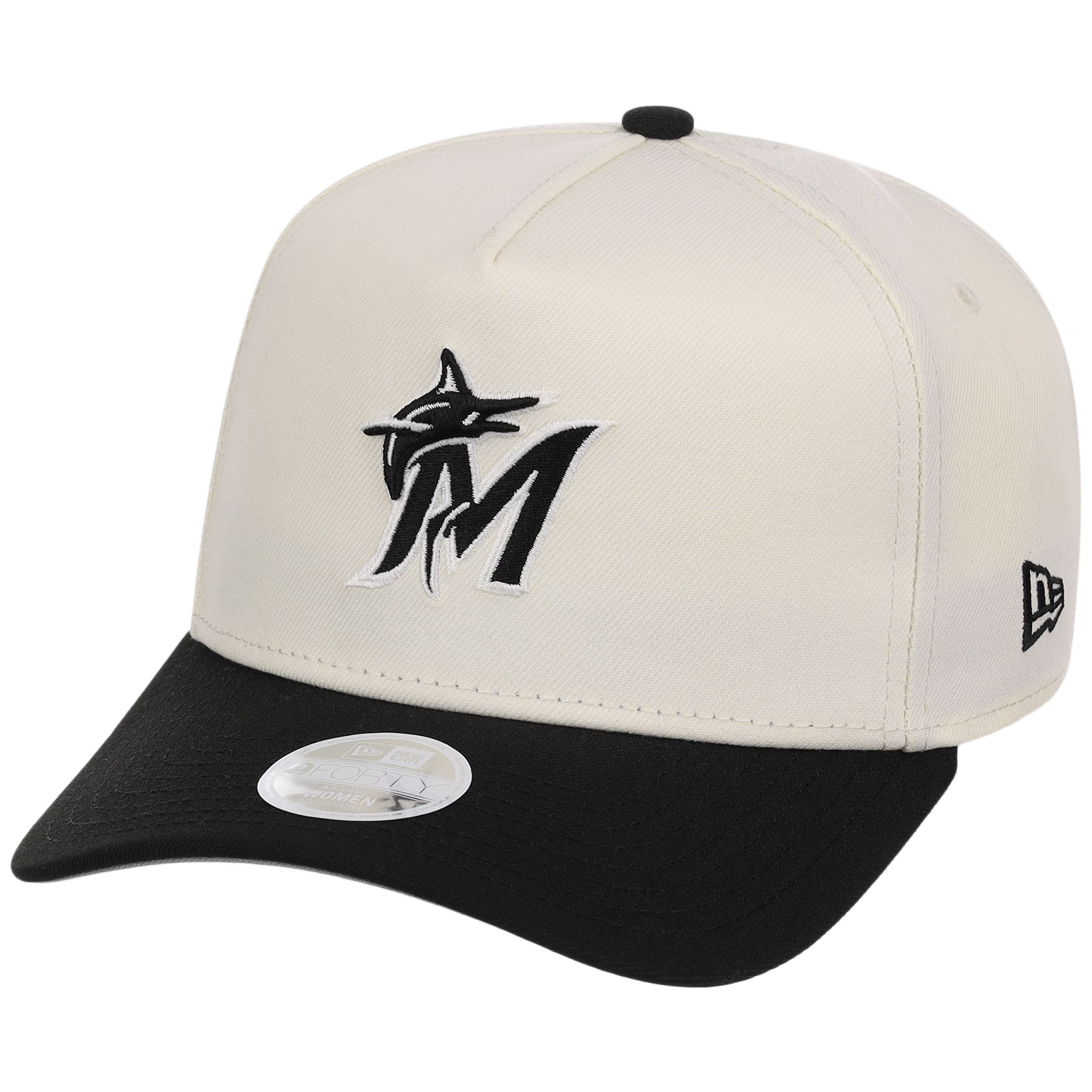 Miami Marlins Women's New Era 9FORTY Chrome x Black A-Frame