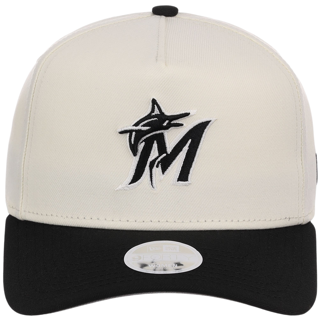 Miami Marlins Women's New Era 9FORTY Chrome x Black A-Frame