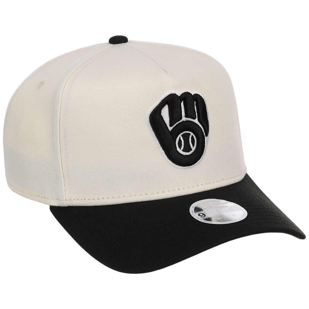 Milwaukee Brewers Women's New Era 9FORTY Chrome x Black A-Frame