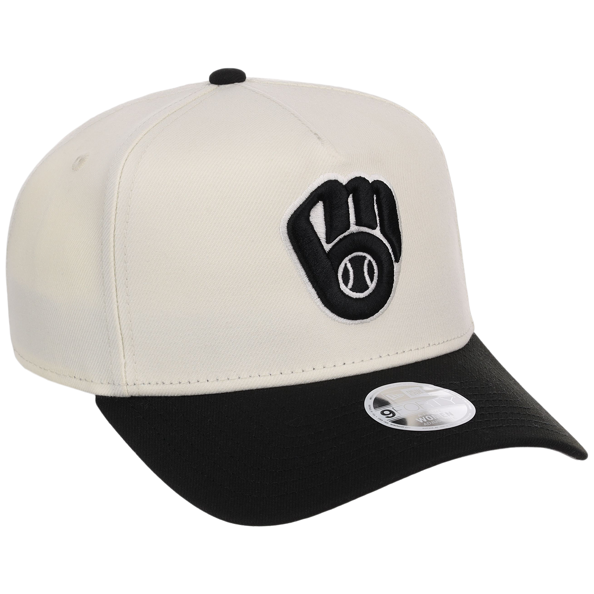 Milwaukee Brewers Women's New Era 9FORTY Chrome x Black A-Frame