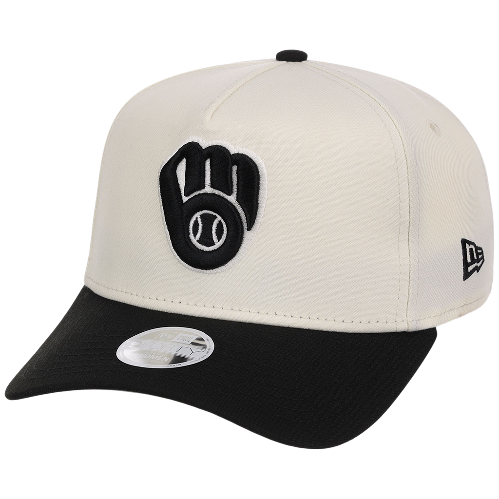 Milwaukee Brewers Women's New Era 9FORTY Chrome x Black A-Frame