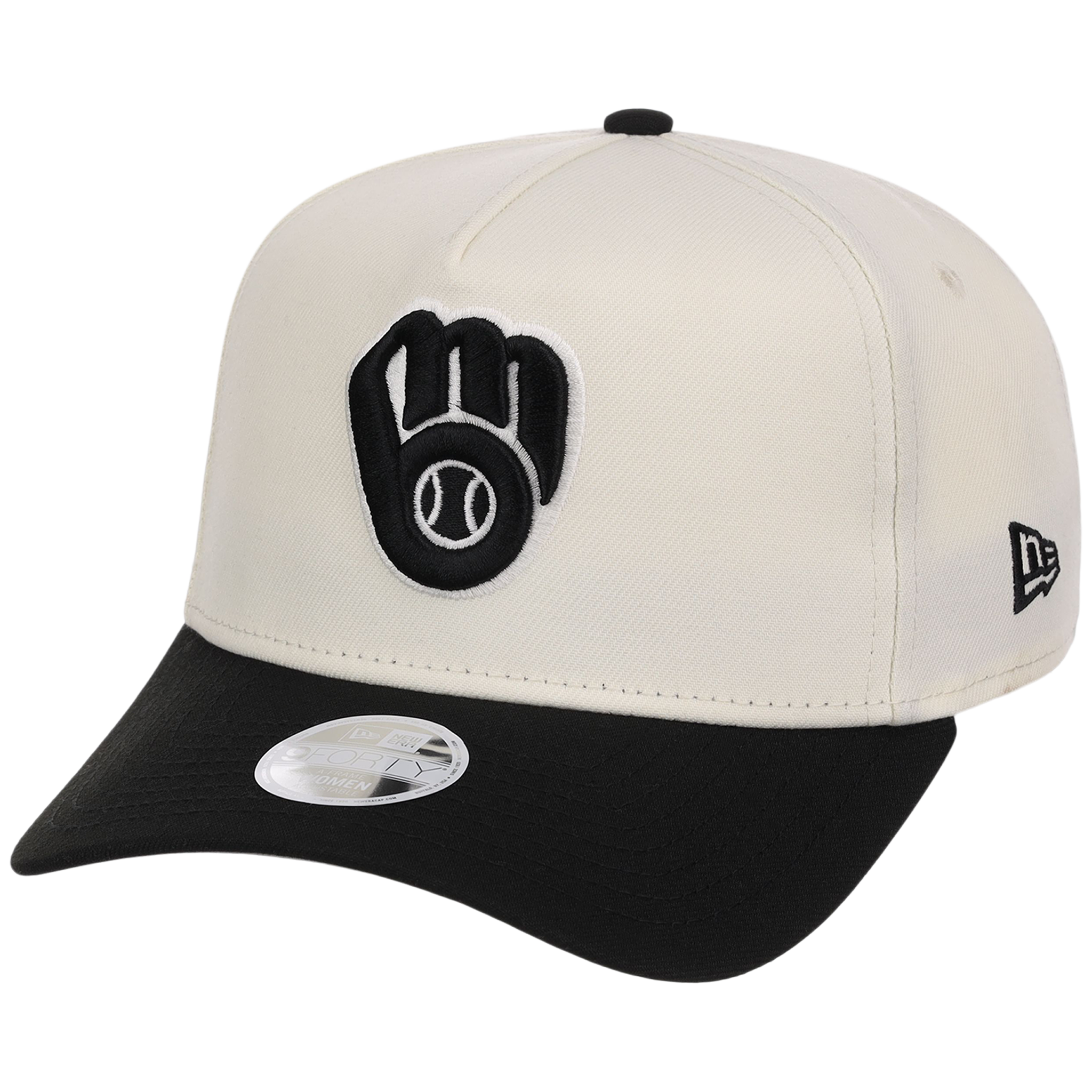 Milwaukee Brewers Women's New Era 9FORTY Chrome x Black A-Frame
